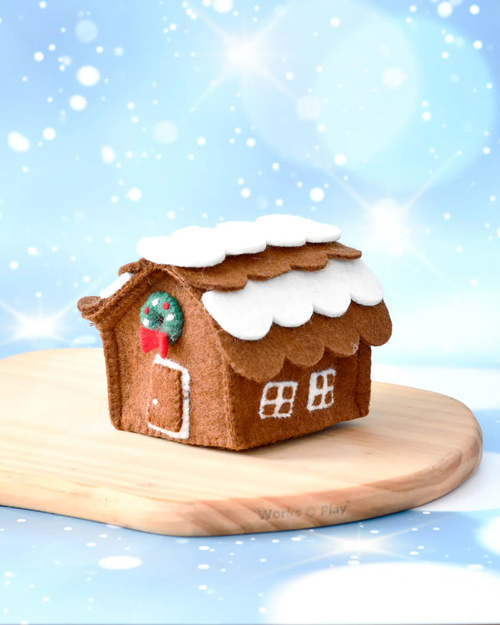 Felt Gingerbread House, Green Wreath