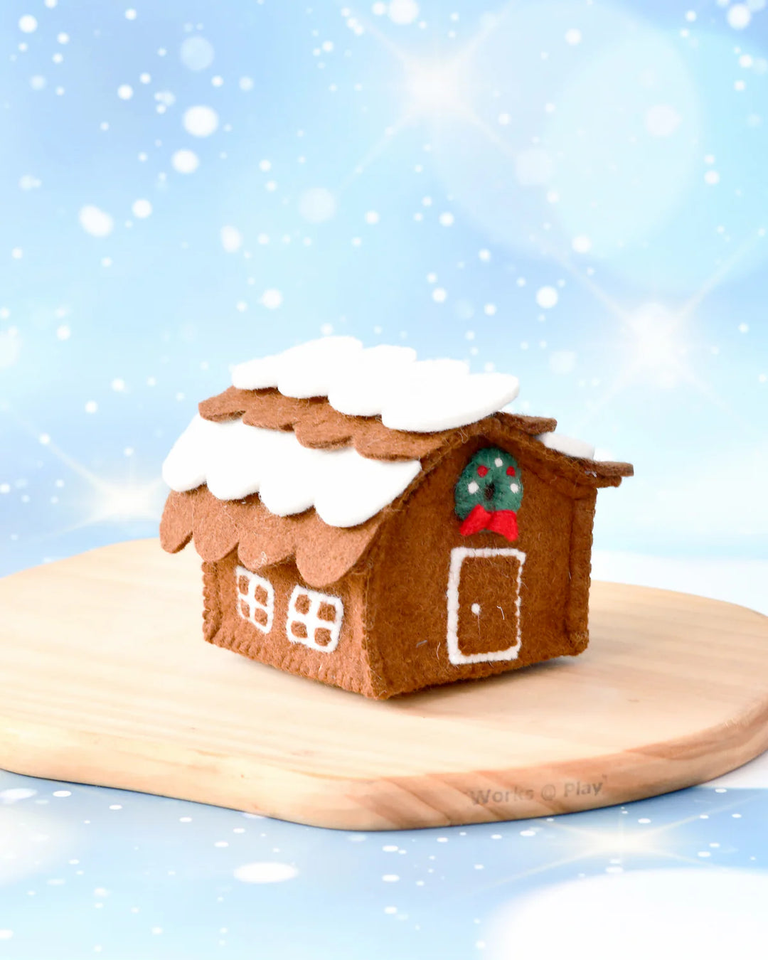 Felt Gingerbread House, Green Wreath