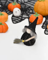 Second view of the cloaked felt witch peg doll · view 2