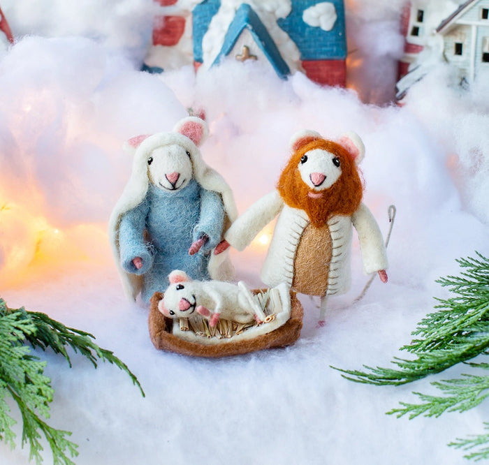 Felt Nativity Mice Family Set
