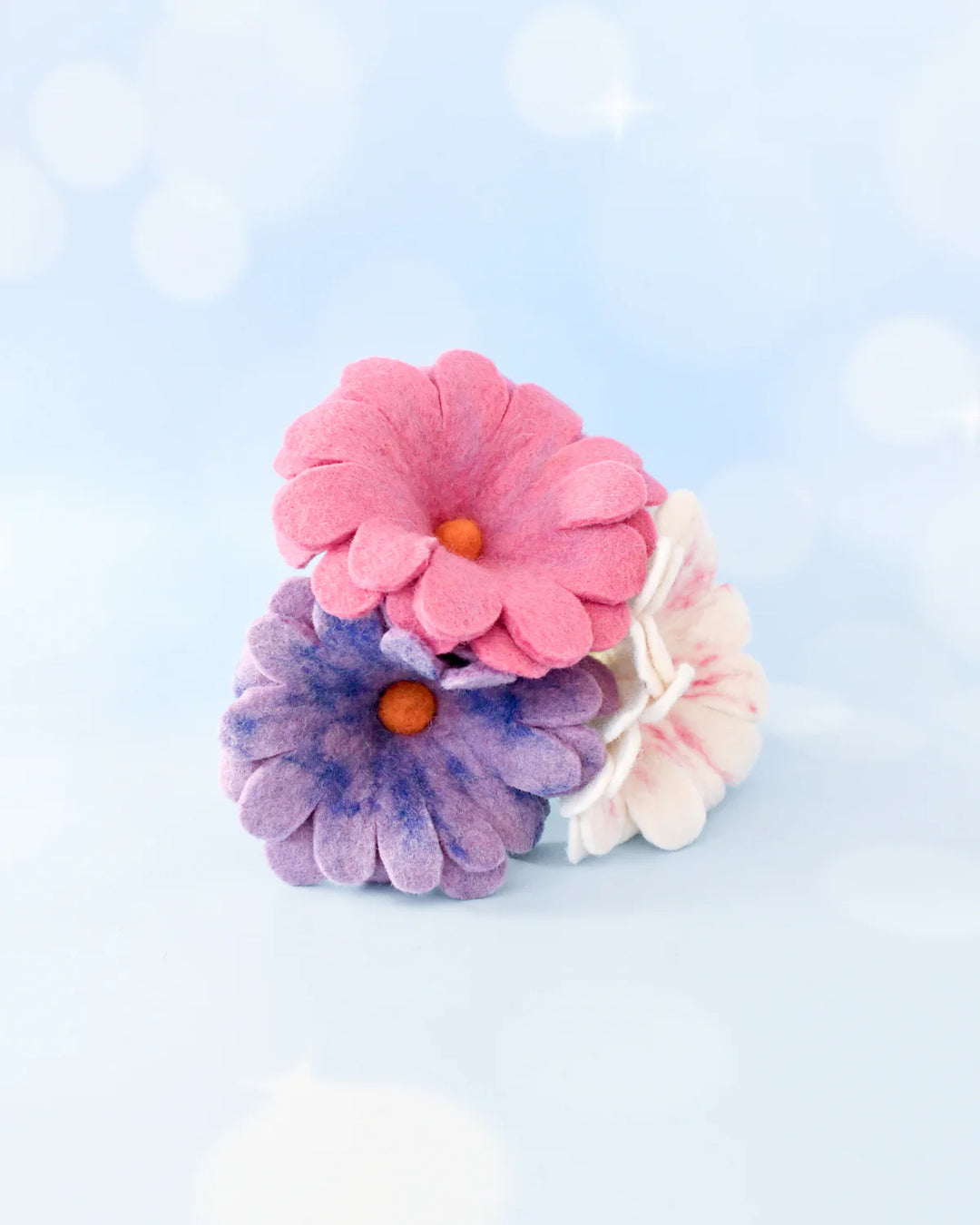 Felt Pastel Flowers Set of 3