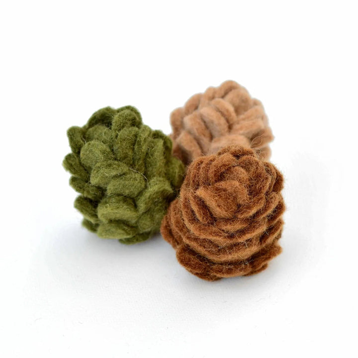 Felt Pinecones, Set of 3