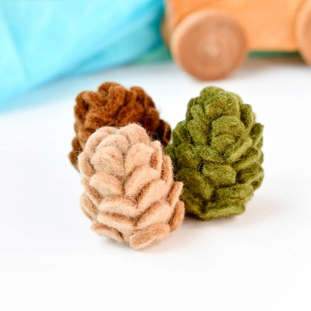 Felt Pinecones, Set of 3