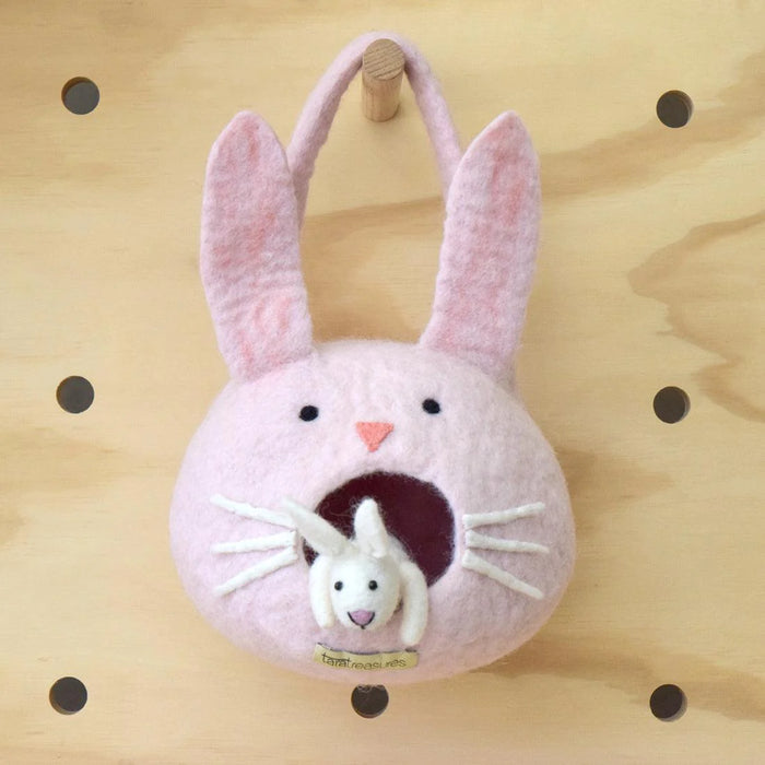 Felt Rabbit House Bag with Rabbit Toy
