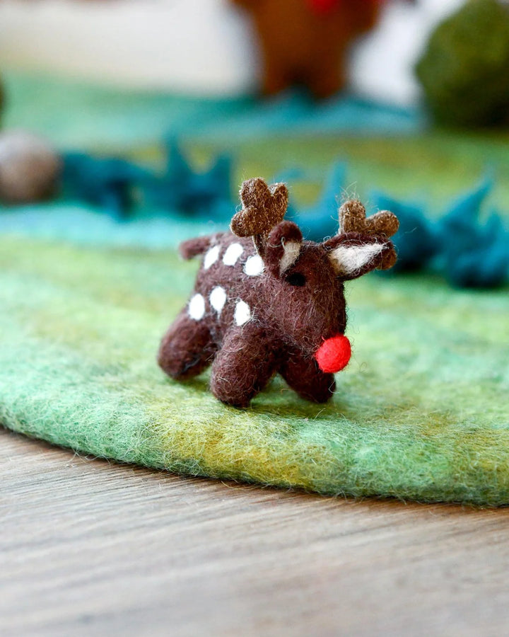 Felt Small Red-Nosed Reindeer Toy