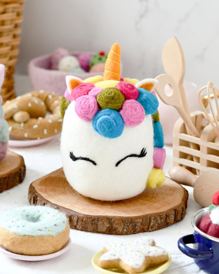 Felt Unicorn Cake in Bright Colors