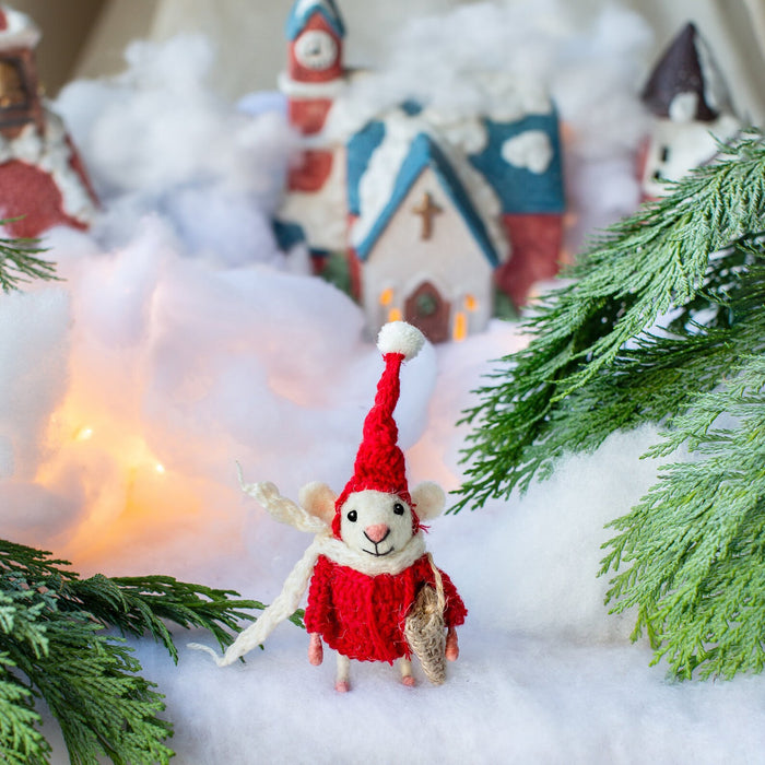 Felt Father Christmas Mouse
