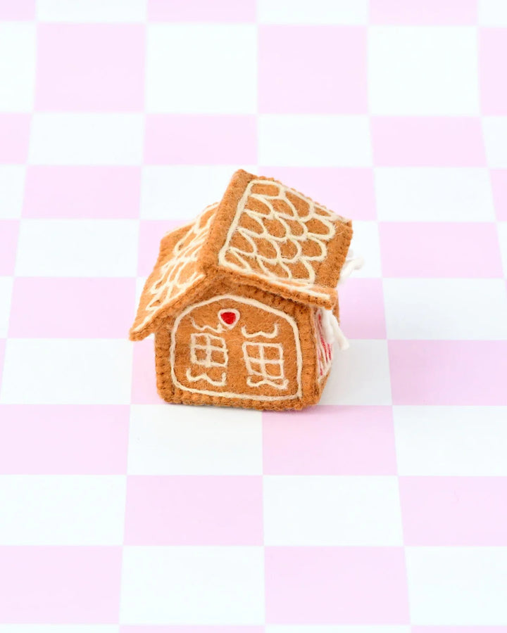 Felt Gingerbread House, Red Door