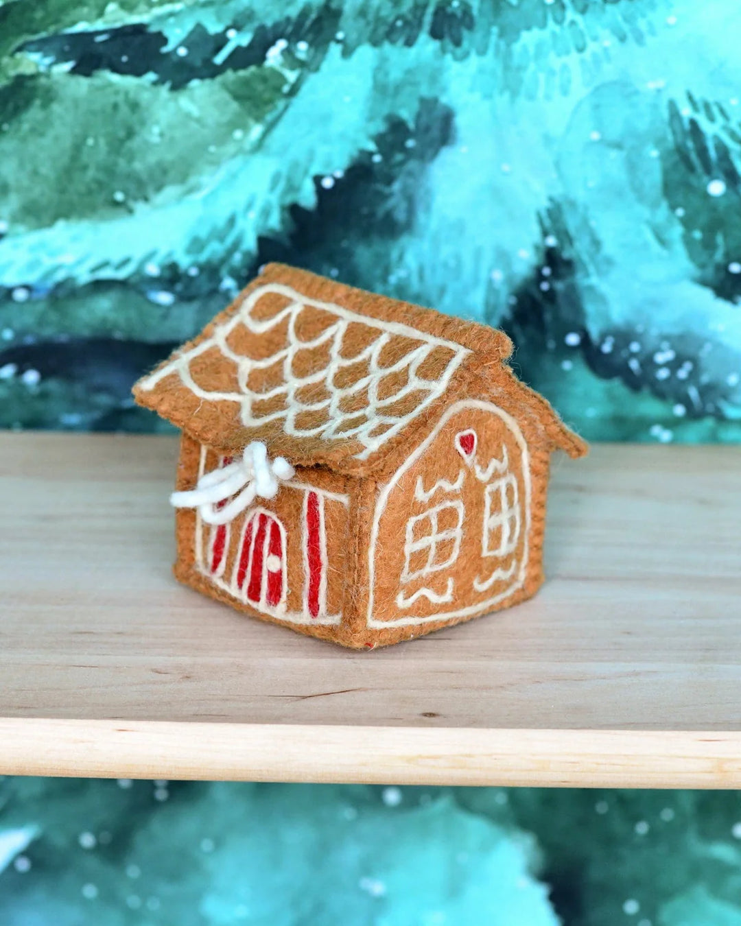 Felt Gingerbread House, Red Door