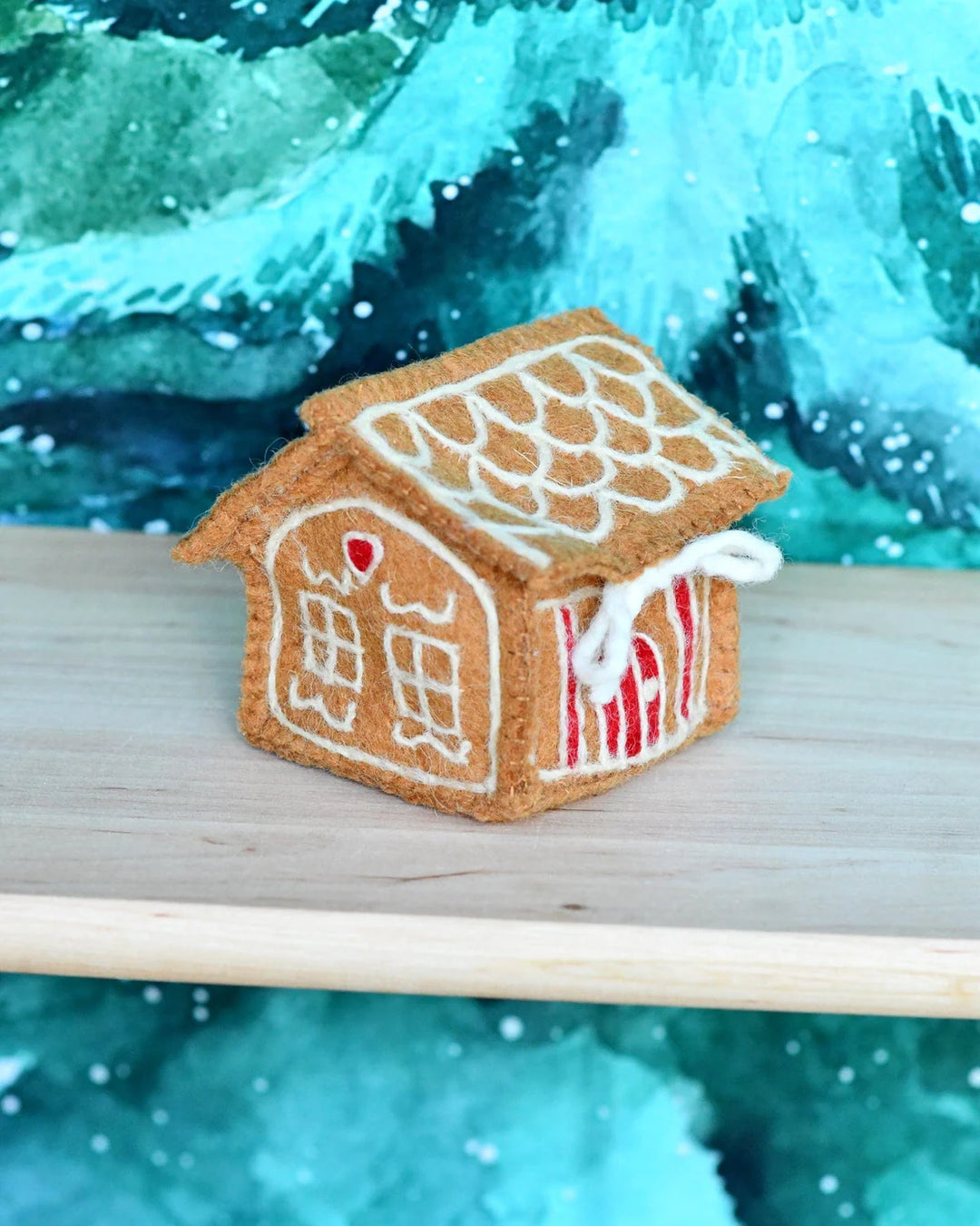 Felt Gingerbread House, Red Door
