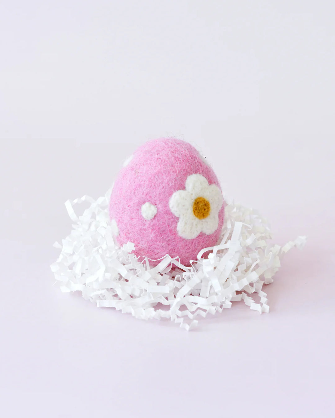 Felt Floral and Dots Egg, Pink
