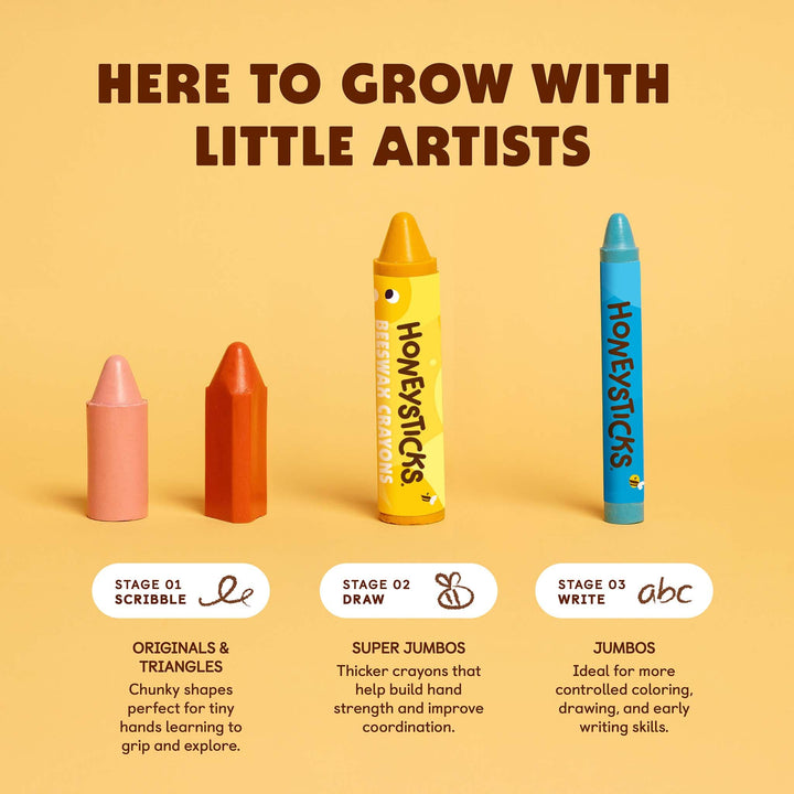Honeysticks Beeswax Crayons Triangles 8pk