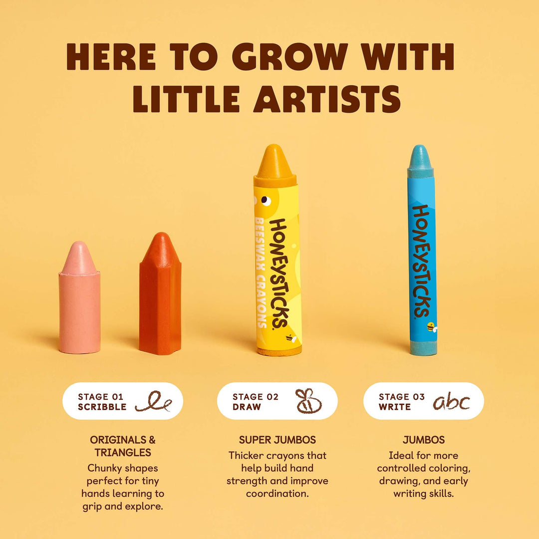 Honeysticks Beeswax Crayons Jumbos 12pk
