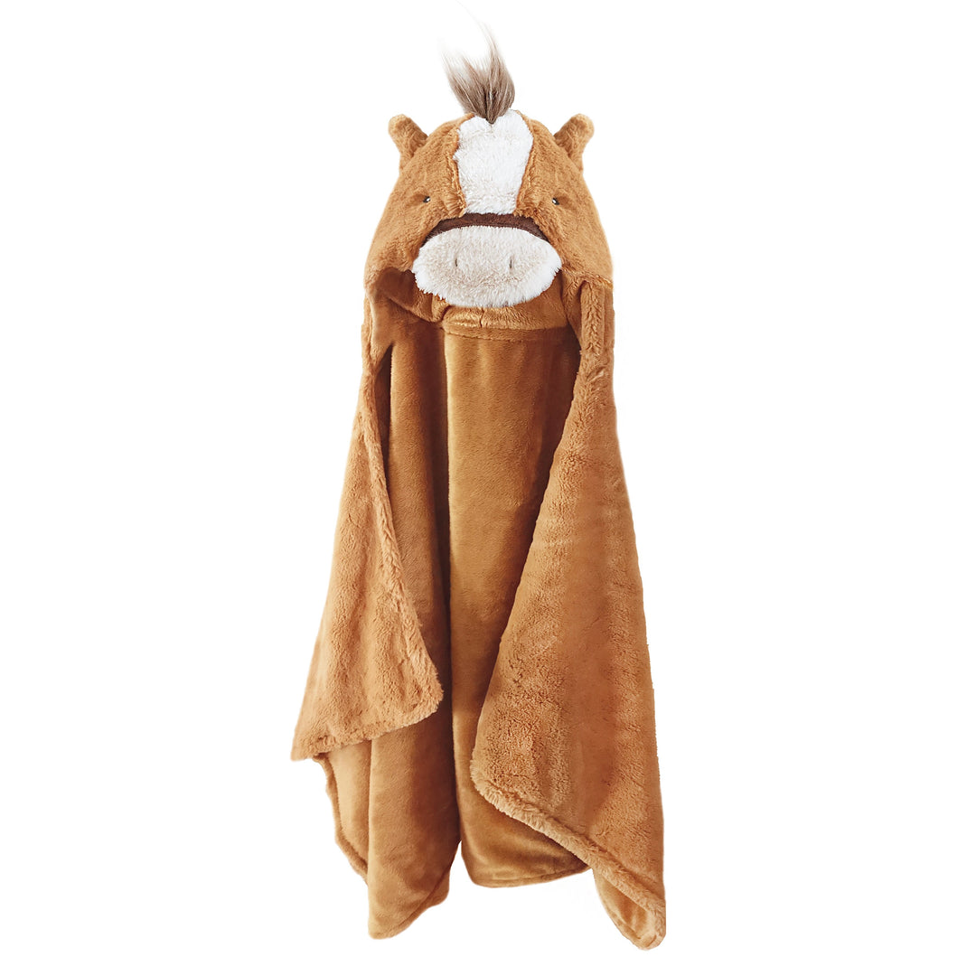Mon Ami Truffles horse hooded plush toddler blanket