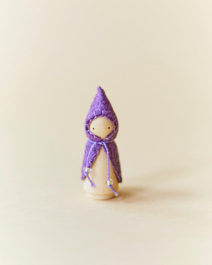 Mini Purple Wooden Gnome