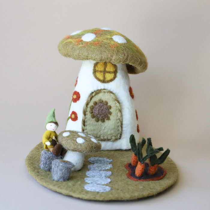 Mushroom House with Carrot Garden Mat