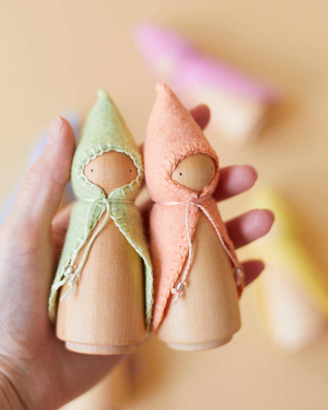 Pastel Blue Wooden Gnome