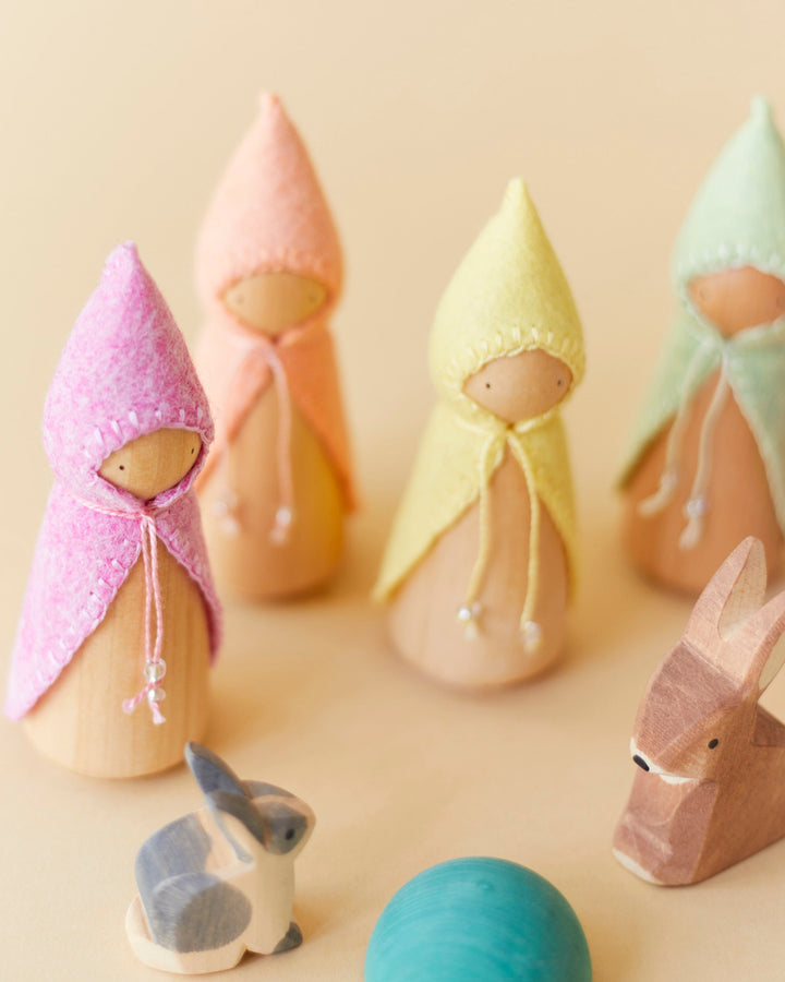 Pastel Yellow Wooden Gnome