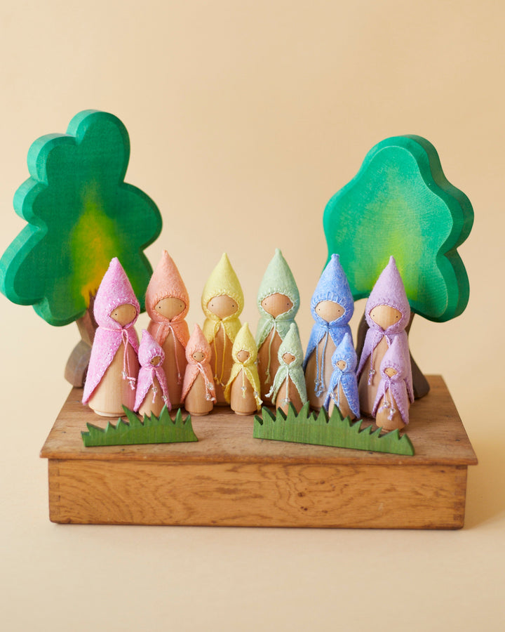 Mini Pastel Yellow Wooden Gnome