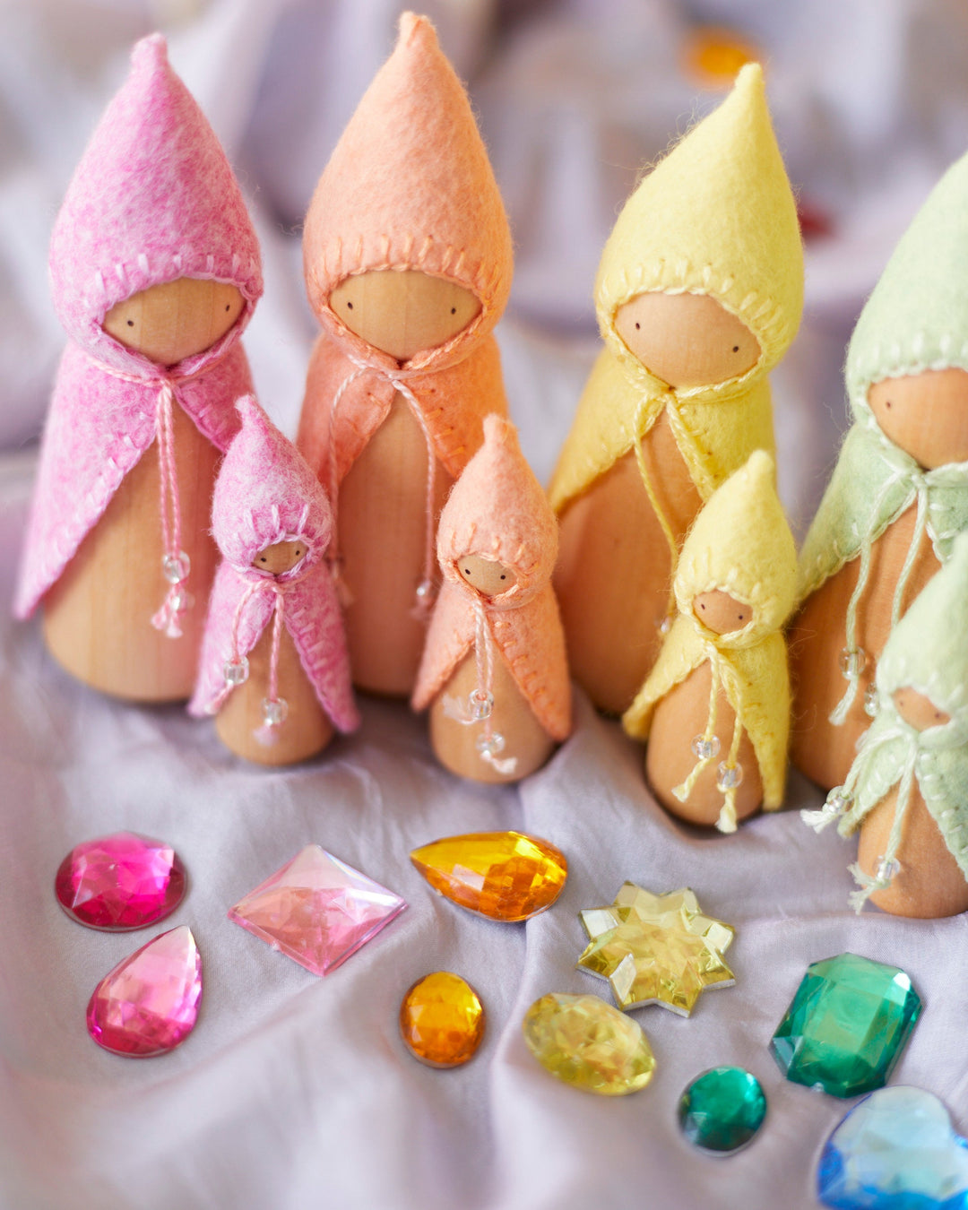 Mini Pastel Yellow Wooden Gnome