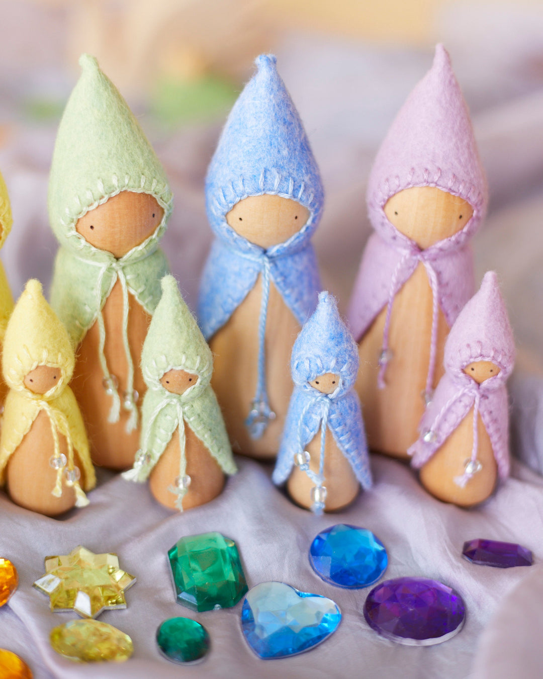Mini Pastel Blue Wooden Gnome