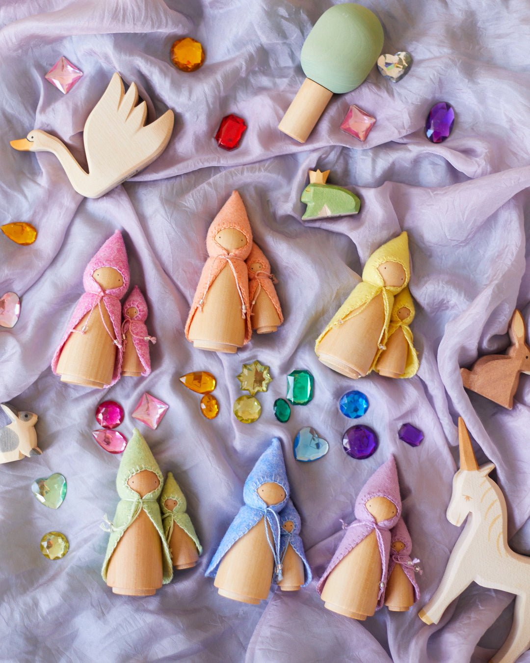 Pastel Purple Wooden Gnome
