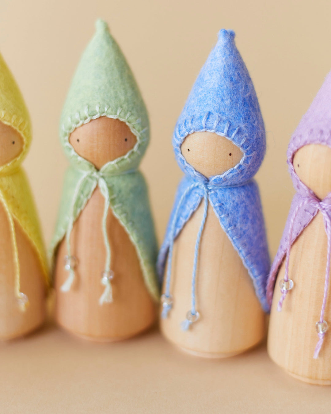 Pastel Blue Wooden Gnome