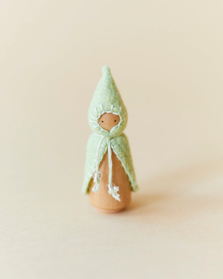 Mini Pastel Green Wooden Gnome