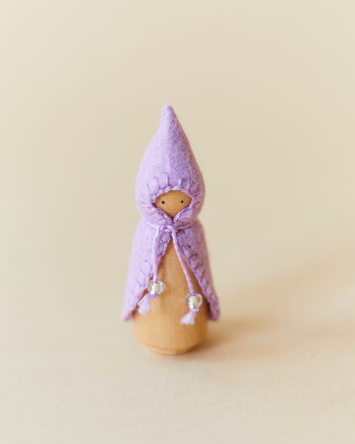 Mini Pastel Purple Wooden Gnome