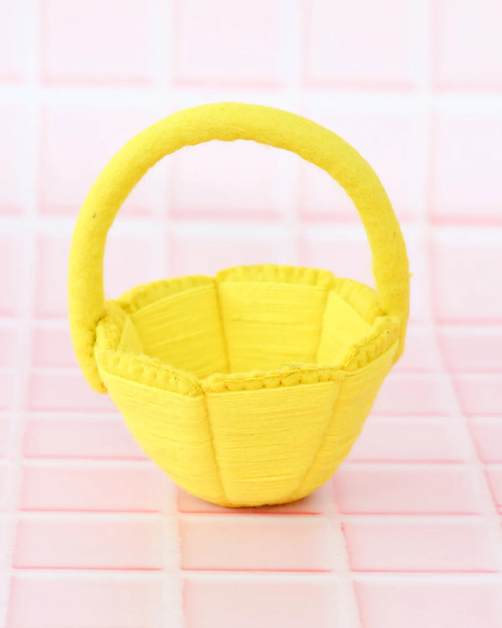 Petite Yellow Felt Easter Basket
