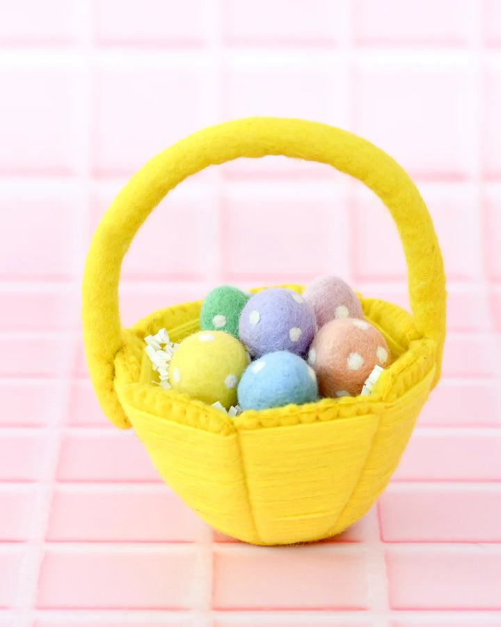 Petite Yellow Felt Easter Basket