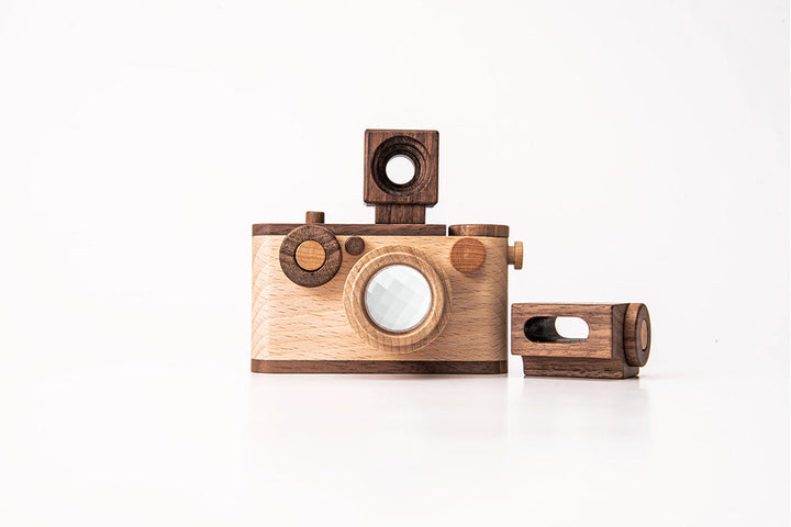 35MM Wooden Toy Camera Gift Set - Beech Wood with 2 Flashes ($85 Value)