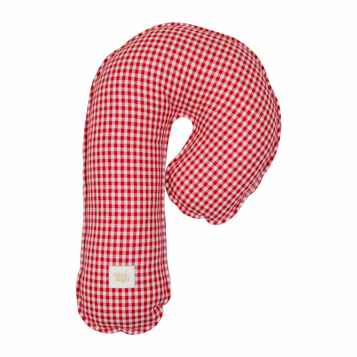“Red Checkered Lollipop” Patchwork Pillow
