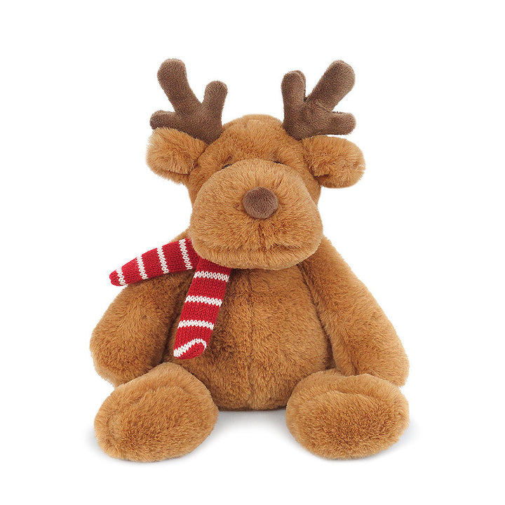 Mon Ami Templeton the Moose plush toy with a striped scarf