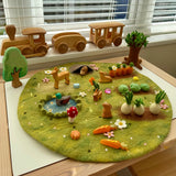 Spring Time felt play mat with hand-felted meadow detailing · view 4