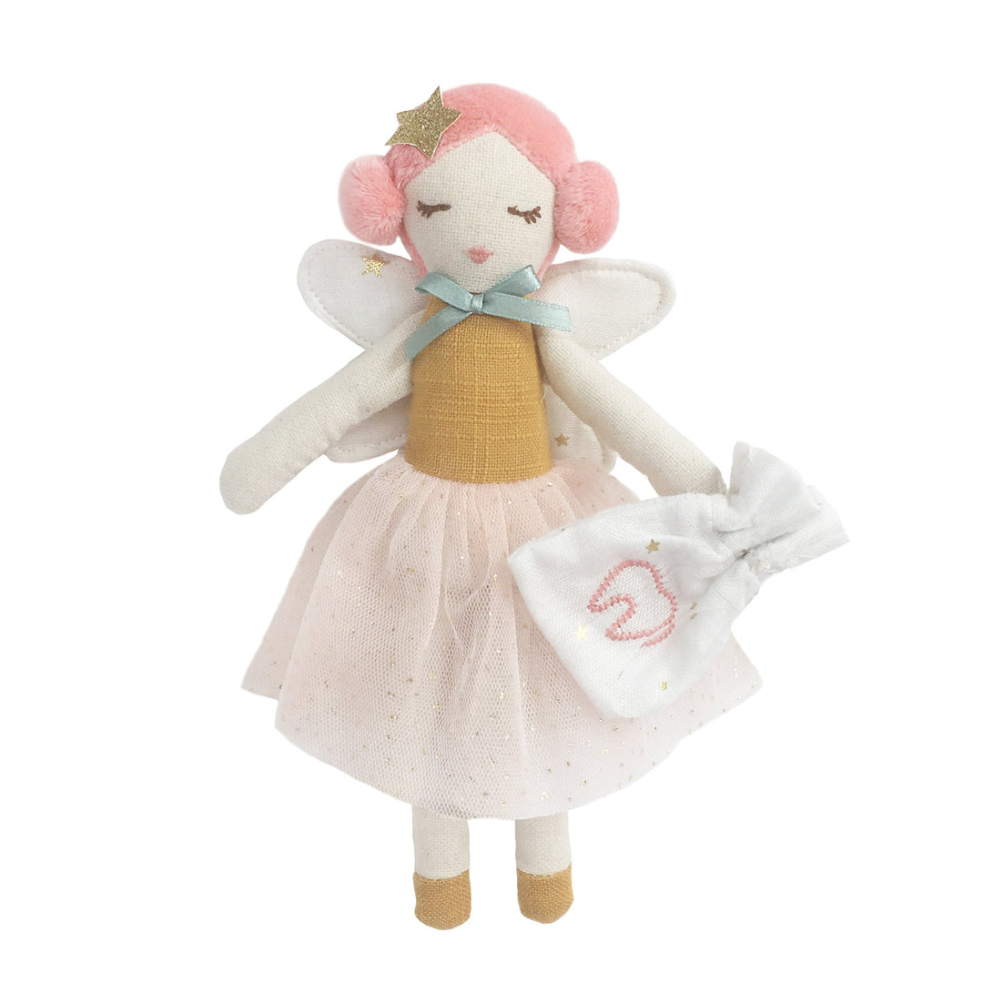 Mon Ami tooth fairy plush doll with a small tooth pouch