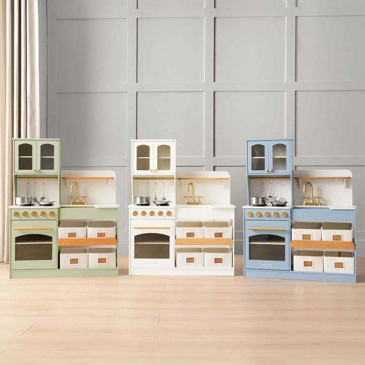 Tiny Land® Wooden Play Kitchen with Storage for Creative Toddlers