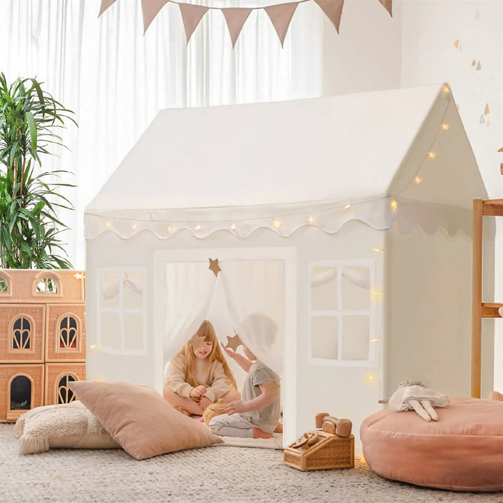 Tiny Land® Playhouse Tent – Natural Cream Indoor Tent for Kids