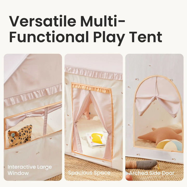 Tiny Land® Sweet Citrus Kids Play Tent – White and Pink Indoor Playhouse