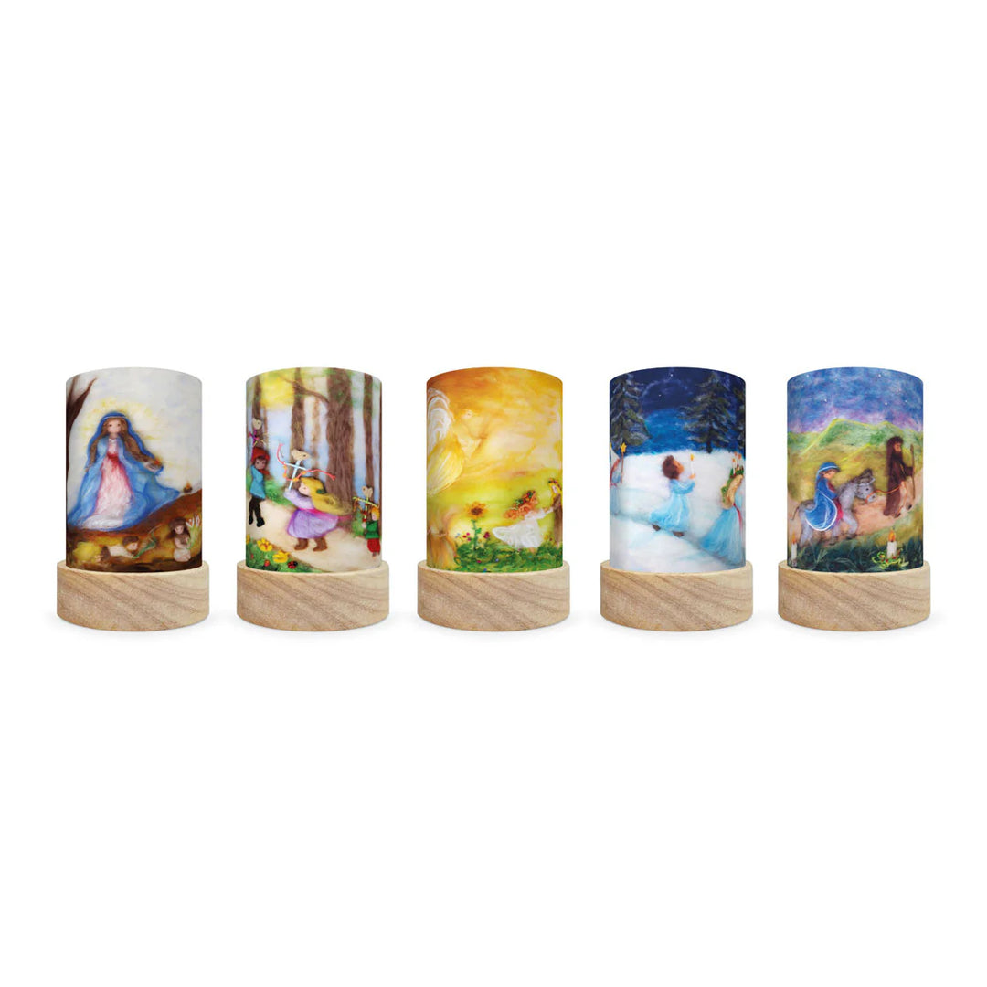 Toverlux Lantern Shades, Het Wol Feetje Shade Set 2, Waldorf, Set of 5