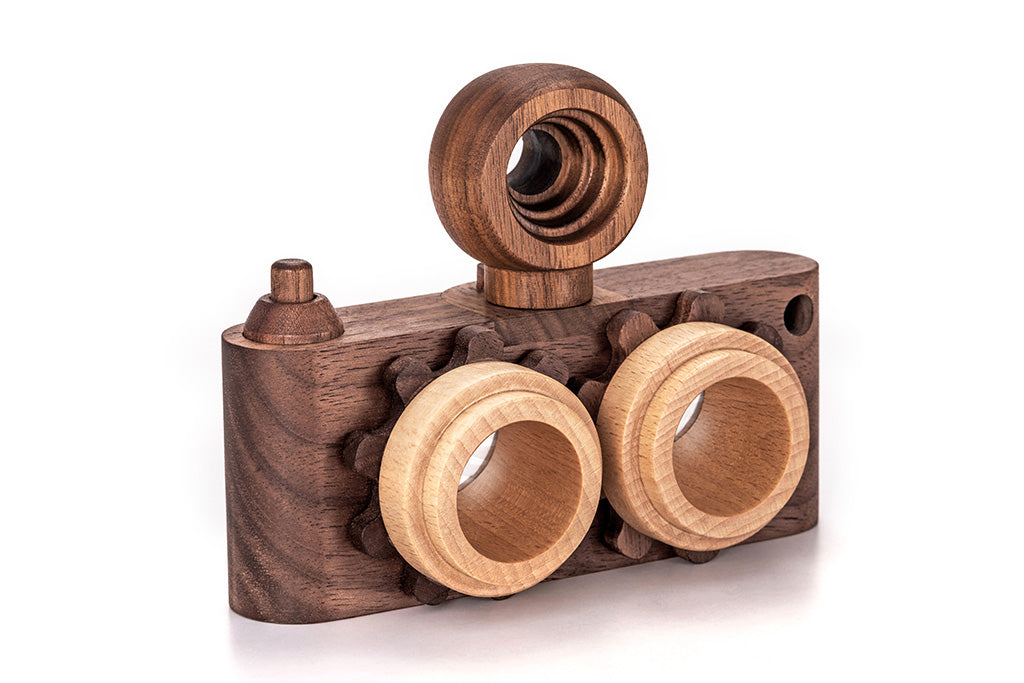 Twinkle Camera - Walnut Camera Body W/ Beechwood Lenses