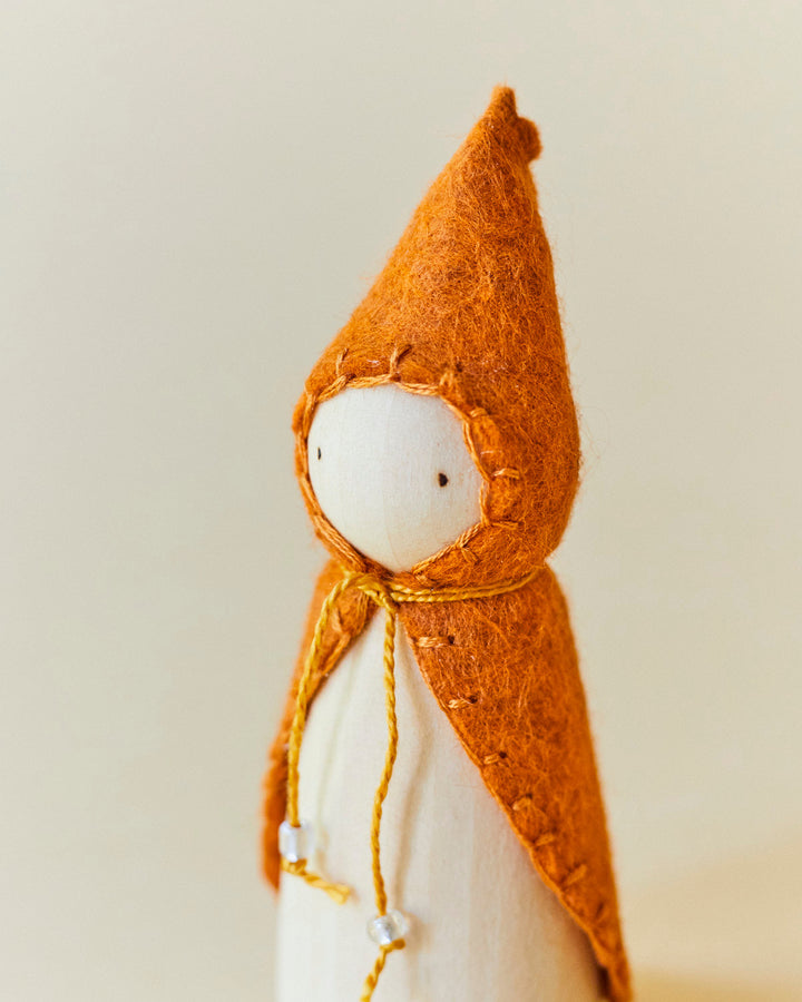 Orange Wooden Gnome