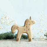 Wooden Baby Unicorn, Looking Up, a natural wood animal toy by Tiny Fox Hole (view 2) · view 2