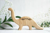 Wooden Brontosaurus, Papa, a natural wood animal toy by Tiny Fox Hole (view 2) · view 2