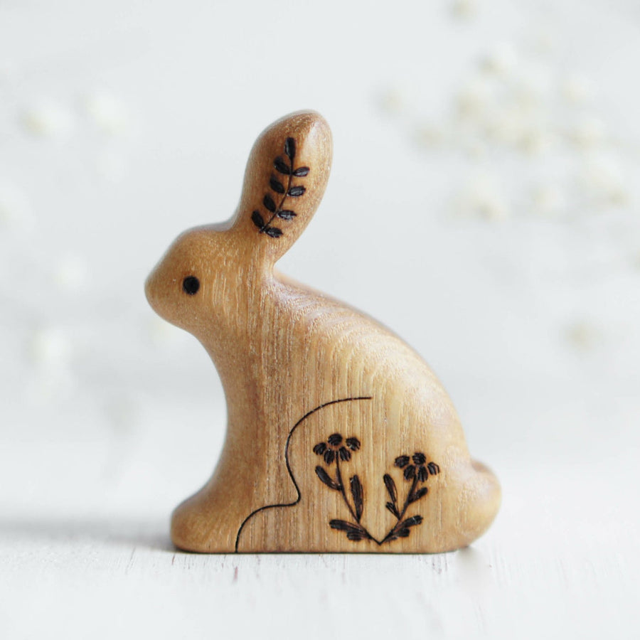 Wooden Bunny, No. 5, a natural wood animal toy by Tiny Fox Hole (view 2)