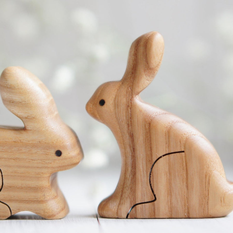 Wooden Bunny, No. 5, a natural wood animal toy by Tiny Fox Hole (view 3)