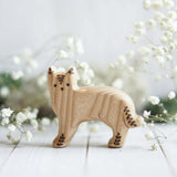 Wooden Cat, Floral, a natural wood animal toy by Tiny Fox Hole, cut and finished by hand from solid wood · view 1