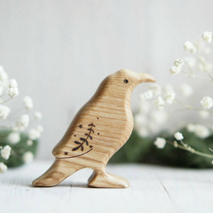 Wooden Crow, a natural wood animal toy by Tiny Fox Hole (view 2)
