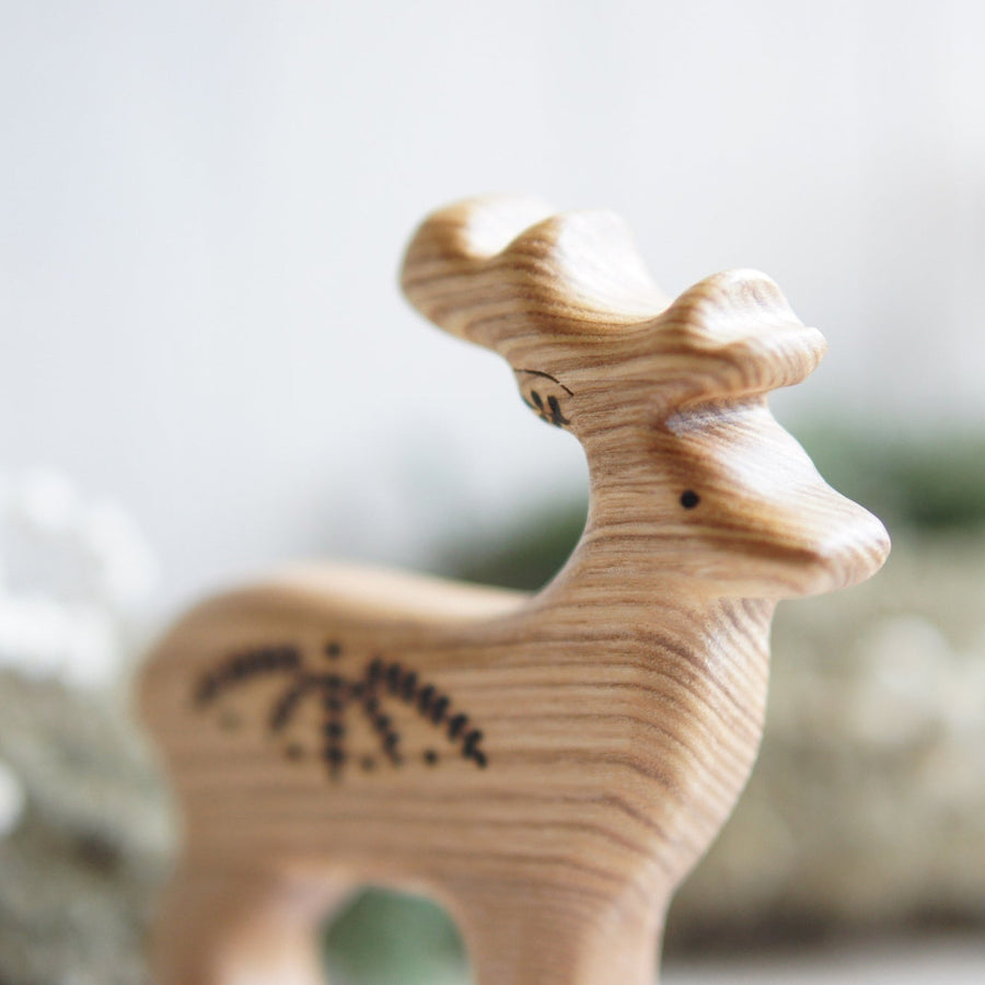 Wooden Stag, a natural wood animal toy by Tiny Fox Hole (view 2)