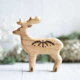 Wooden Stag, a natural wood animal toy by Tiny Fox Hole, cut and finished by hand from solid wood · view 1